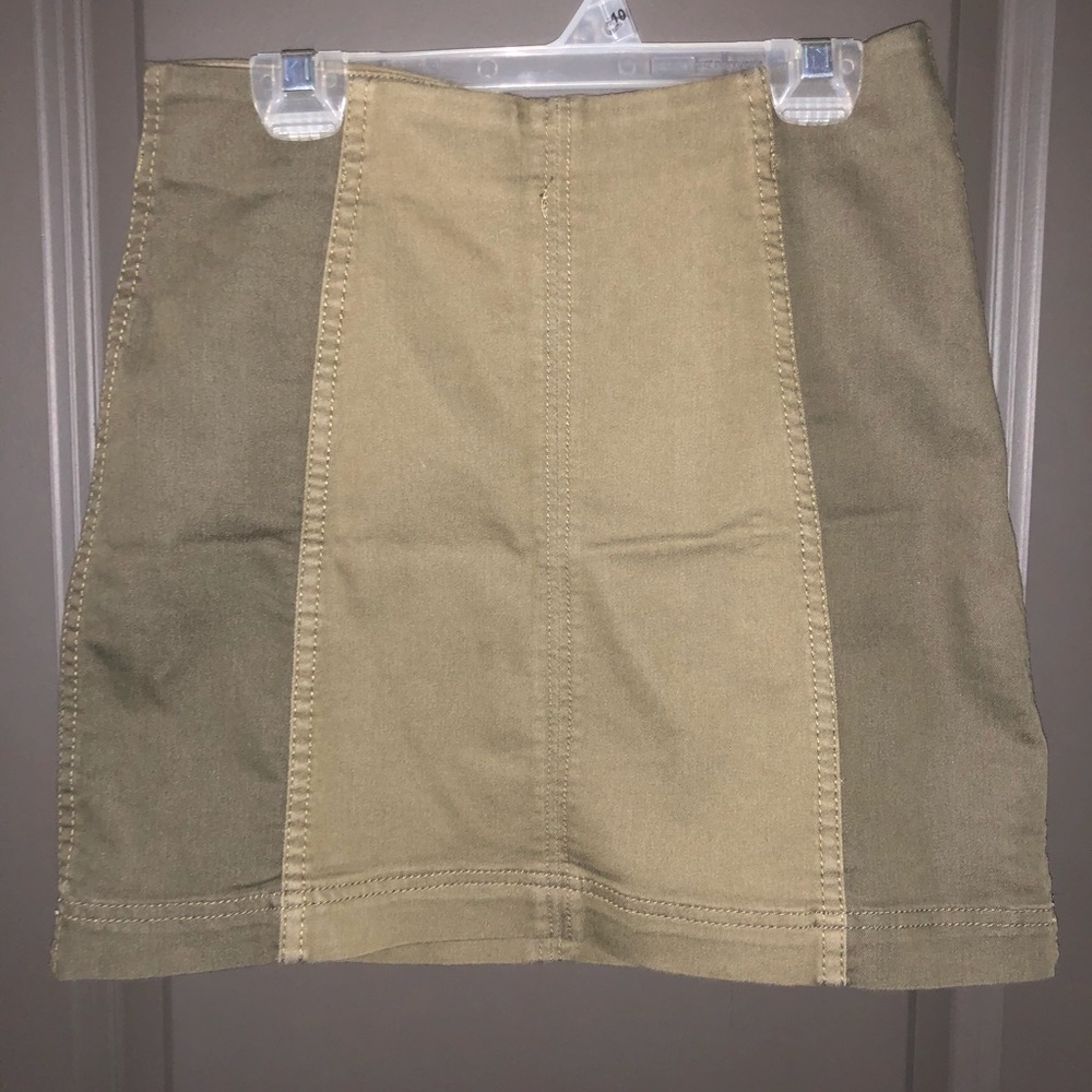 Green two tone free people fitted skirt